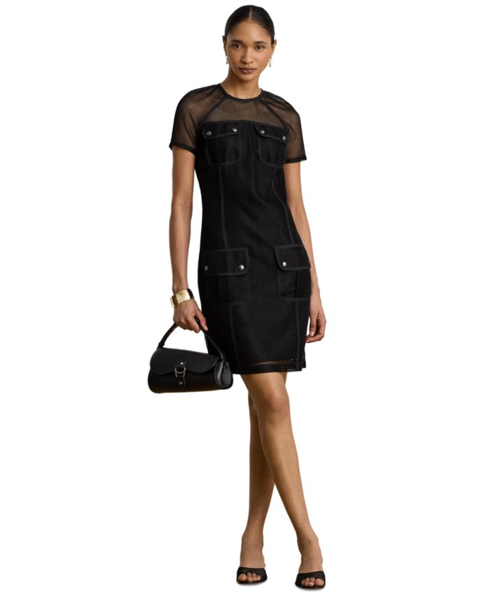 Lauren Ralph Lauren Women's Mesh Short-Sleeve Shift Dress
