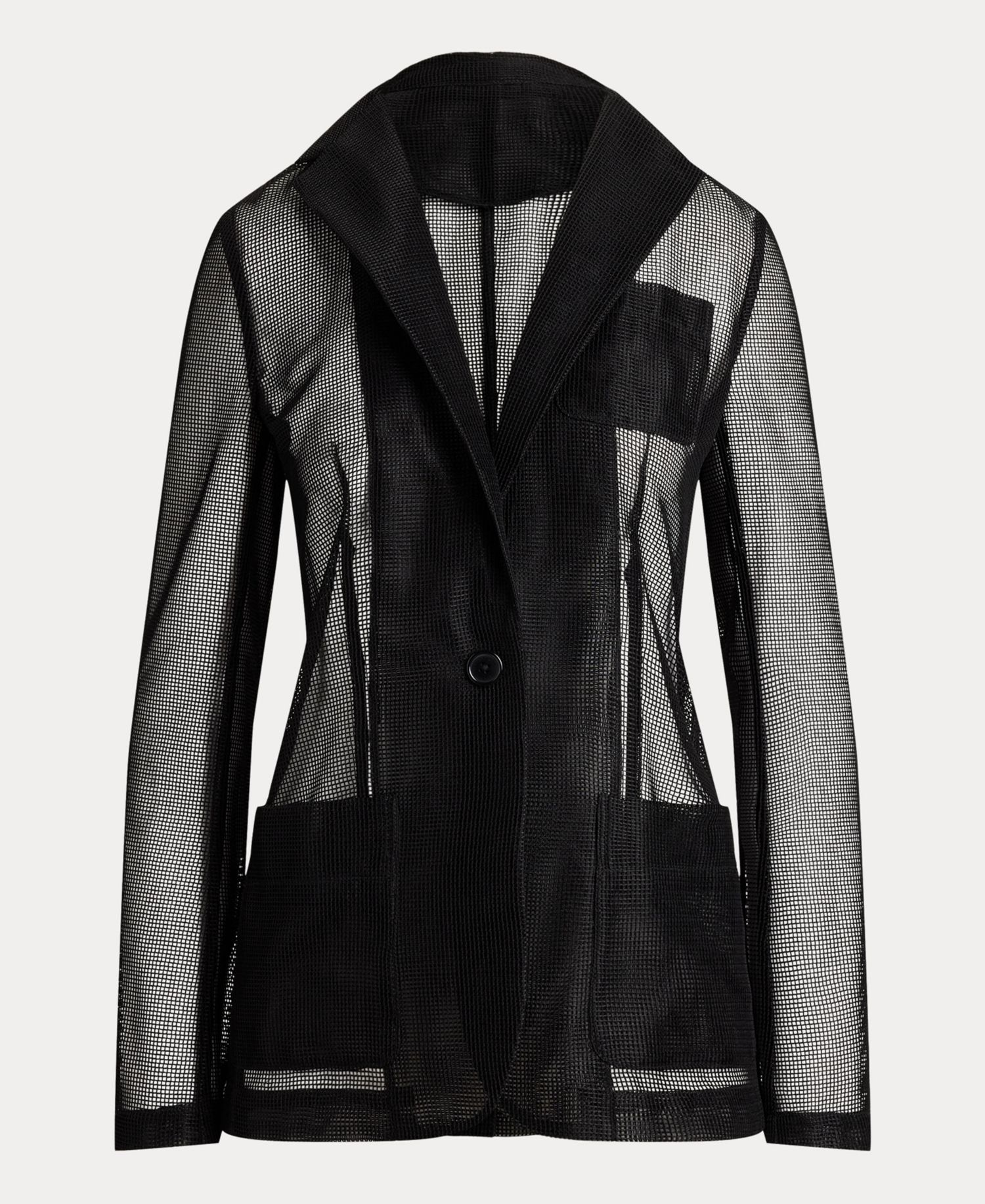 Petite Mesh Single-Button Blazer
