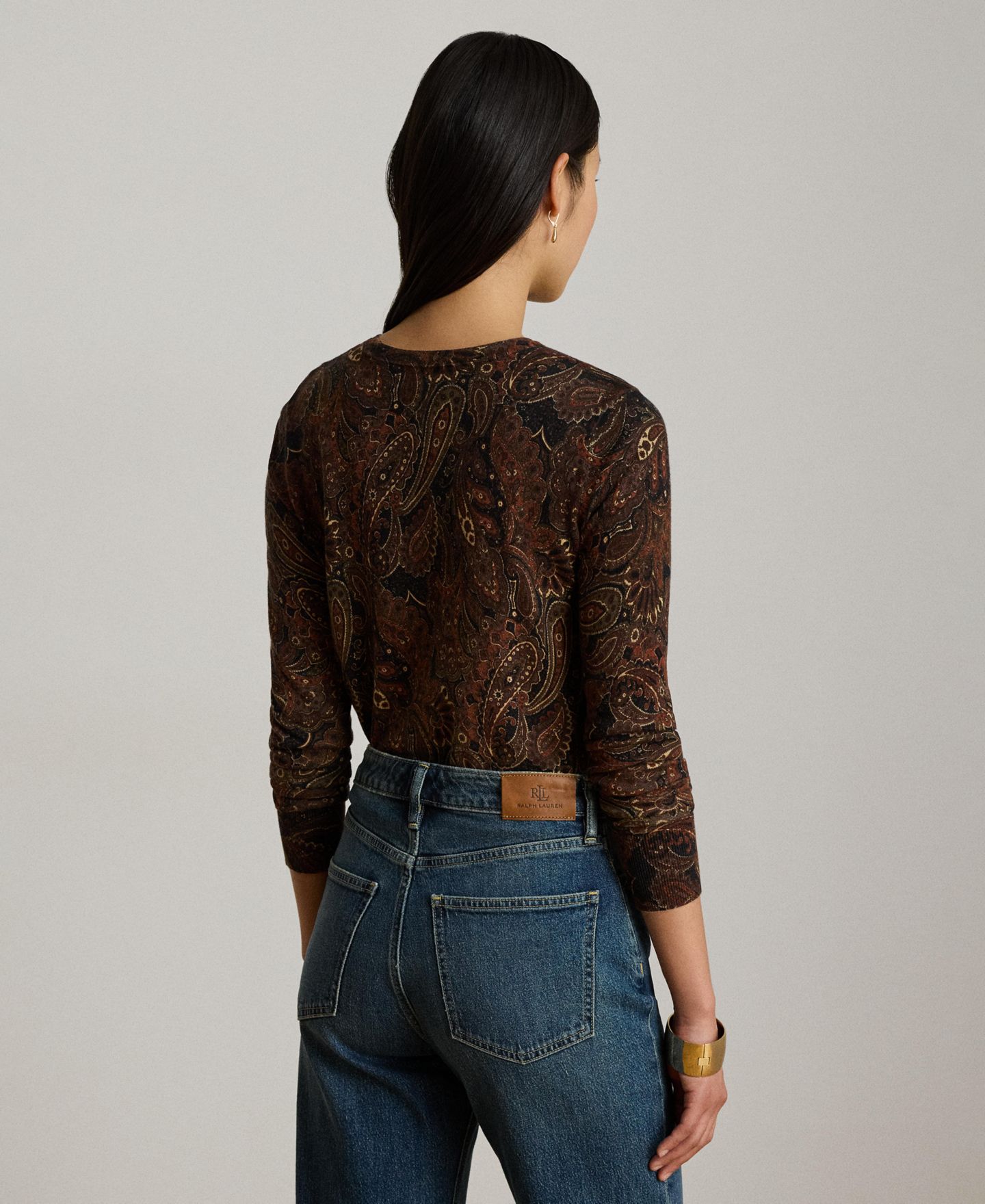 Женский свитер Lauren Ralph Lauren Paisley Long-Sleeve, цвет: Чёрный разноцветный — фото 4