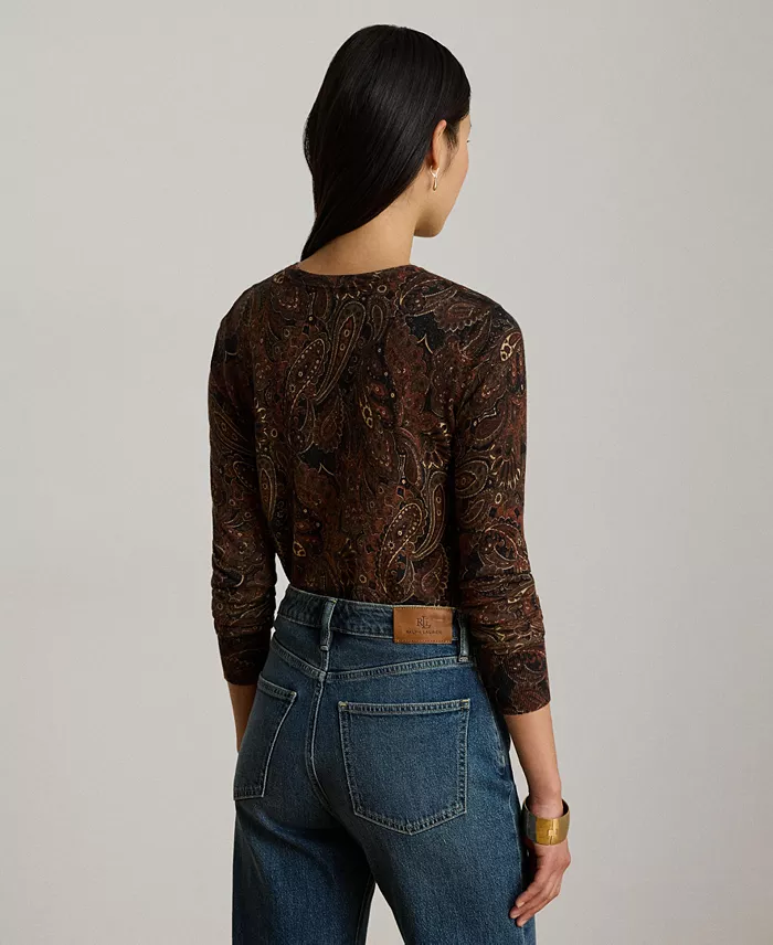 Women's Paisley Long-Sleeve Sweater - thumbnail 4