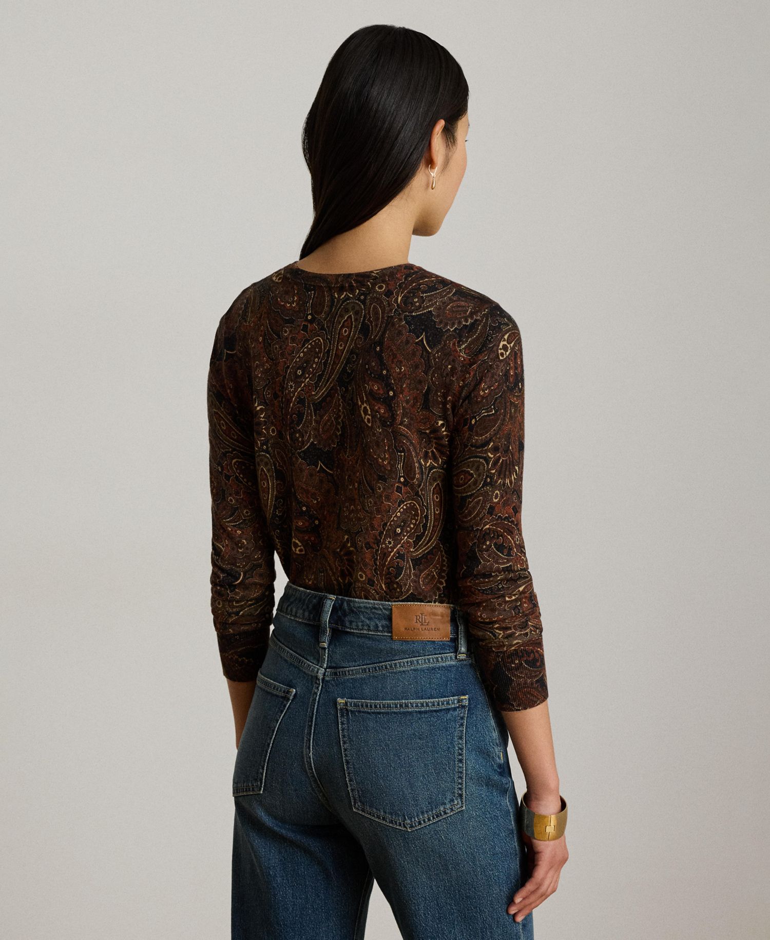 Women's Paisley Long-Sleeve Sweater