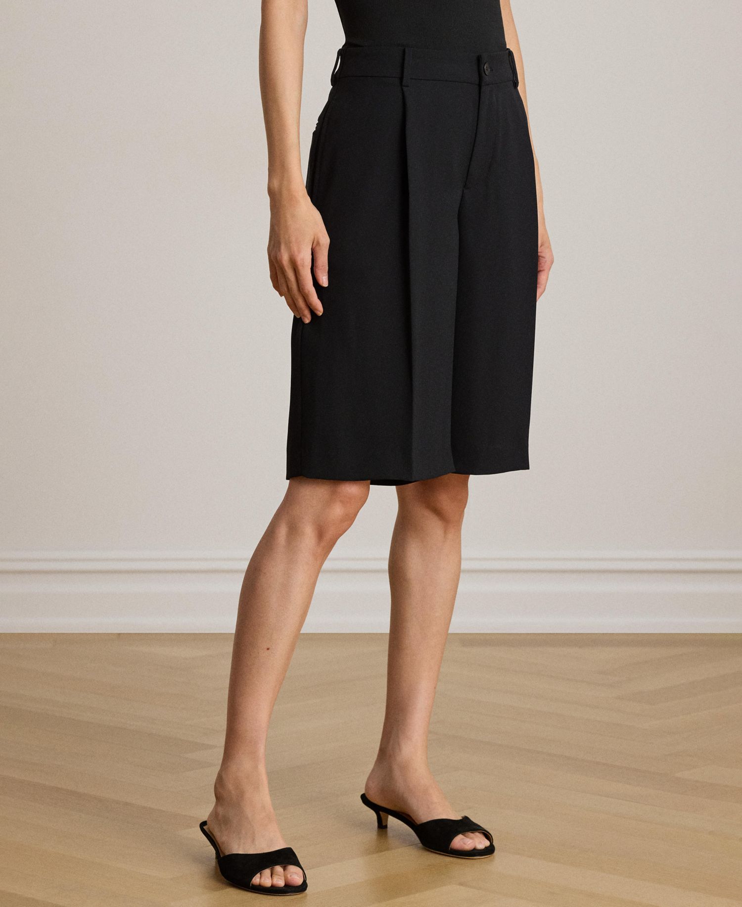 Women's High-Rise Double-Faced Bermuda Shorts