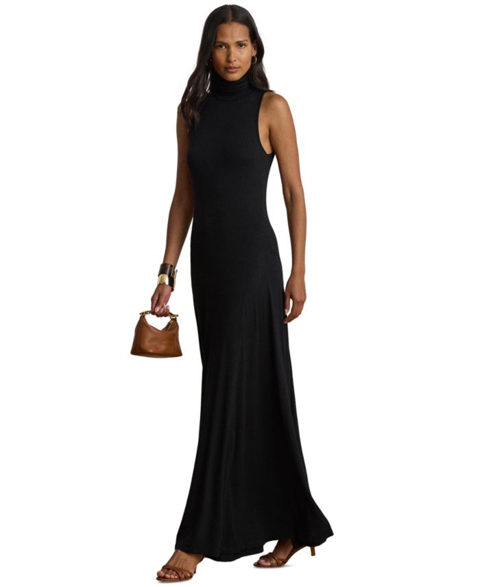 Lauren Ralph Lauren Women's Sleeveless Turtleneck Maxi Dress