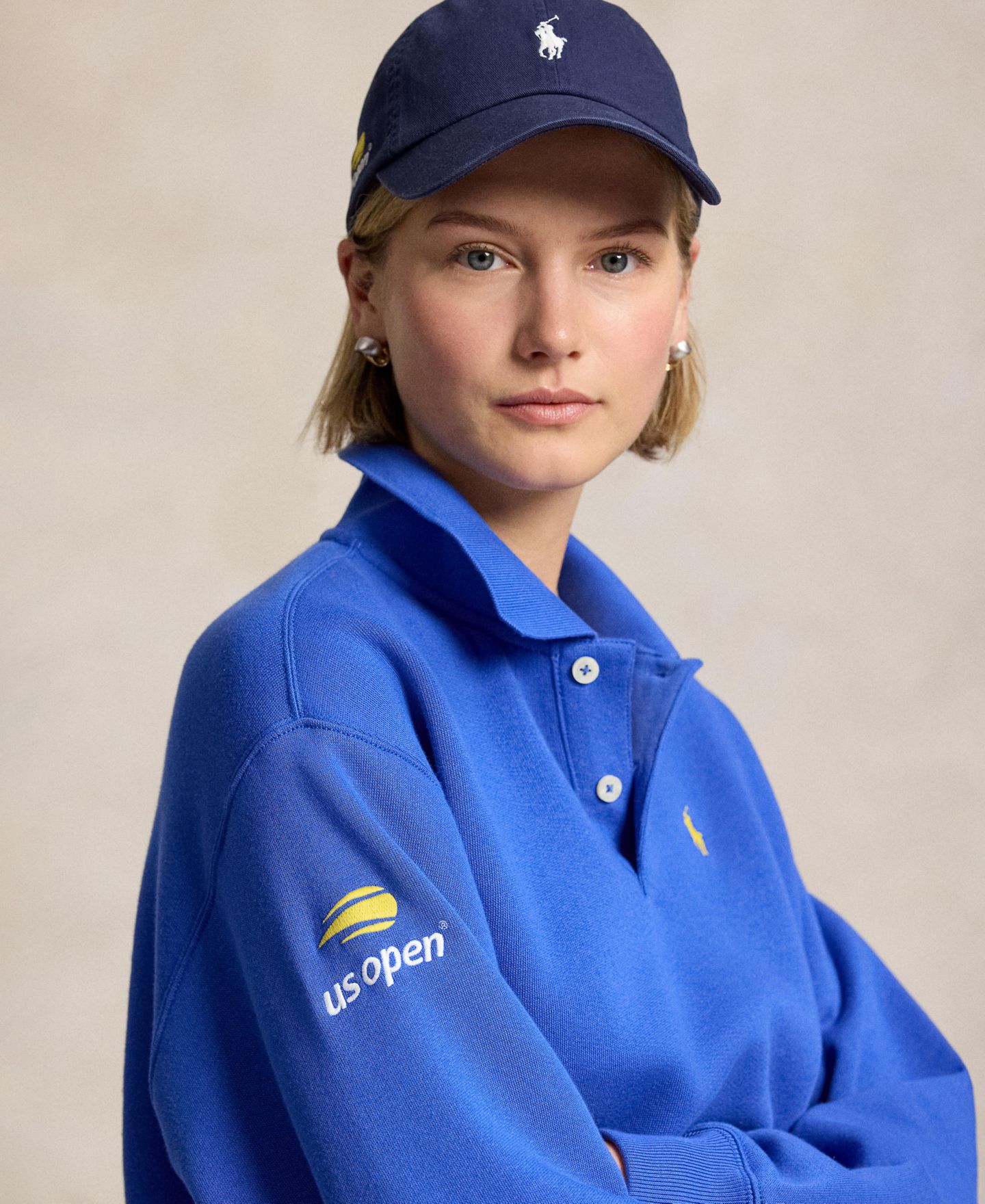 Женское поло Polo Ralph Lauren US Open Long-Sleeve Polo Shirt, цвет: Синий — фото 3