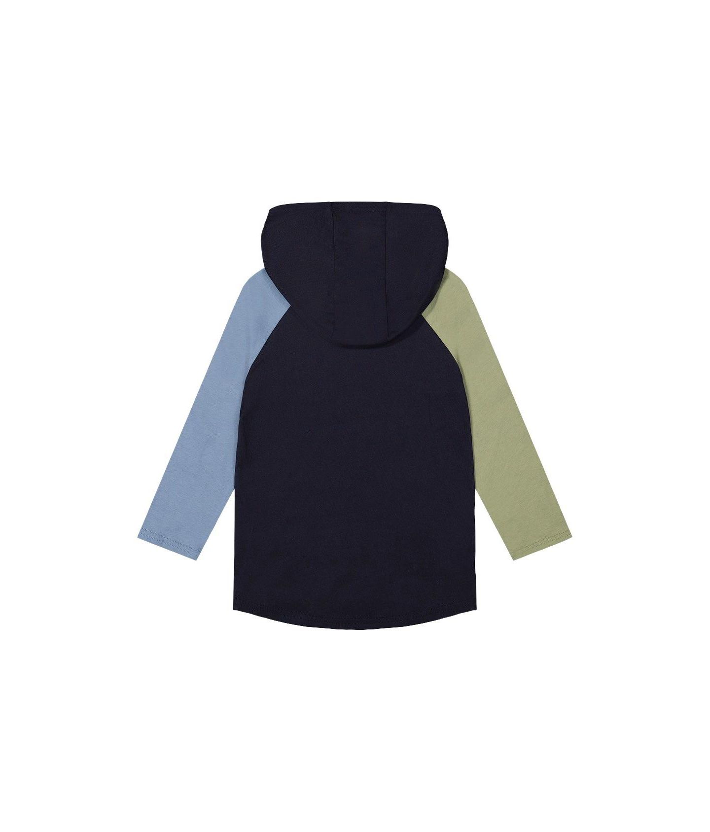 Футболка Deux par Deux Raglan Hooded для мальчиков-малышей, цвет: Синий / Зелёный — фото 7