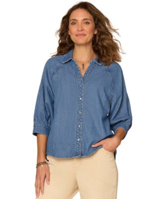 Petite Collared Button Down Shirt