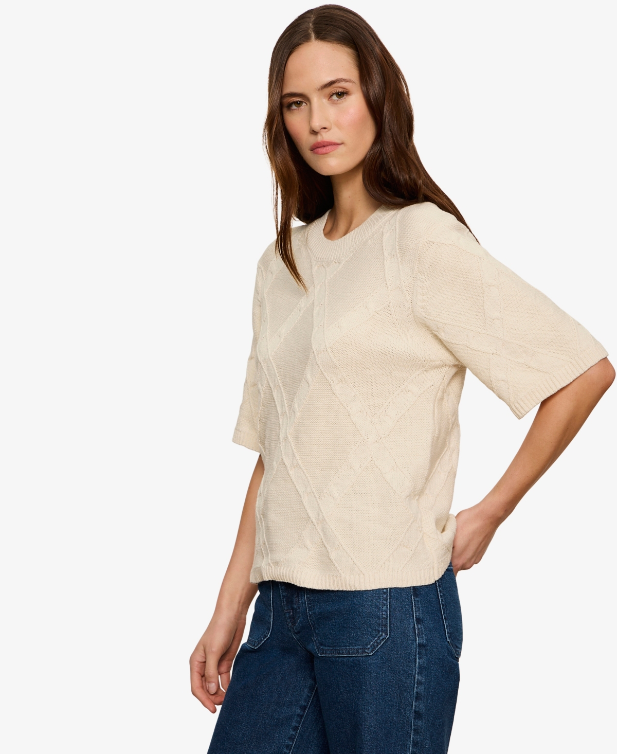 Sanctuary Petite Diamond Stitch Sweater T-Shirt