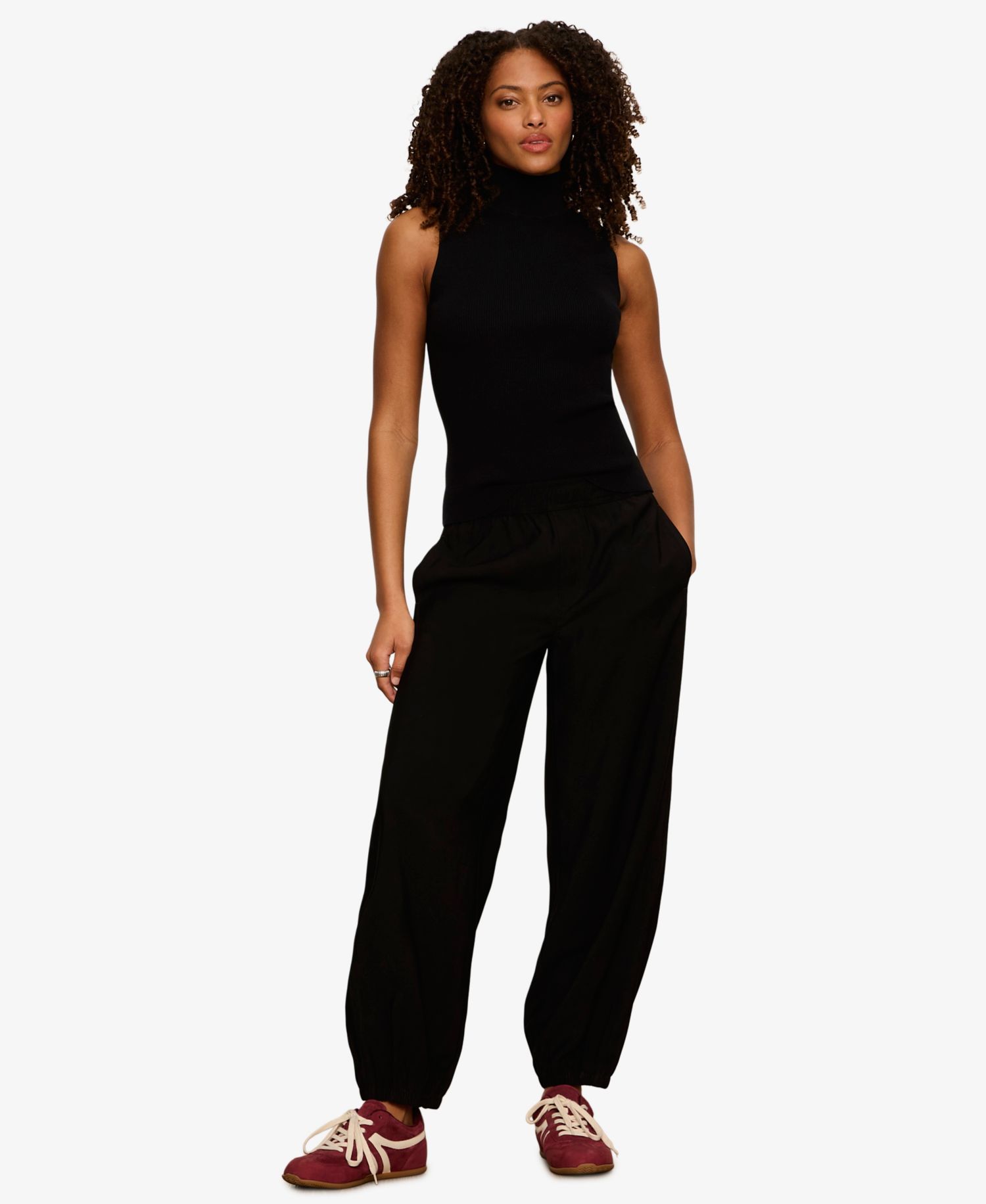 Petite Micro Wide-Leg Balloon Pants