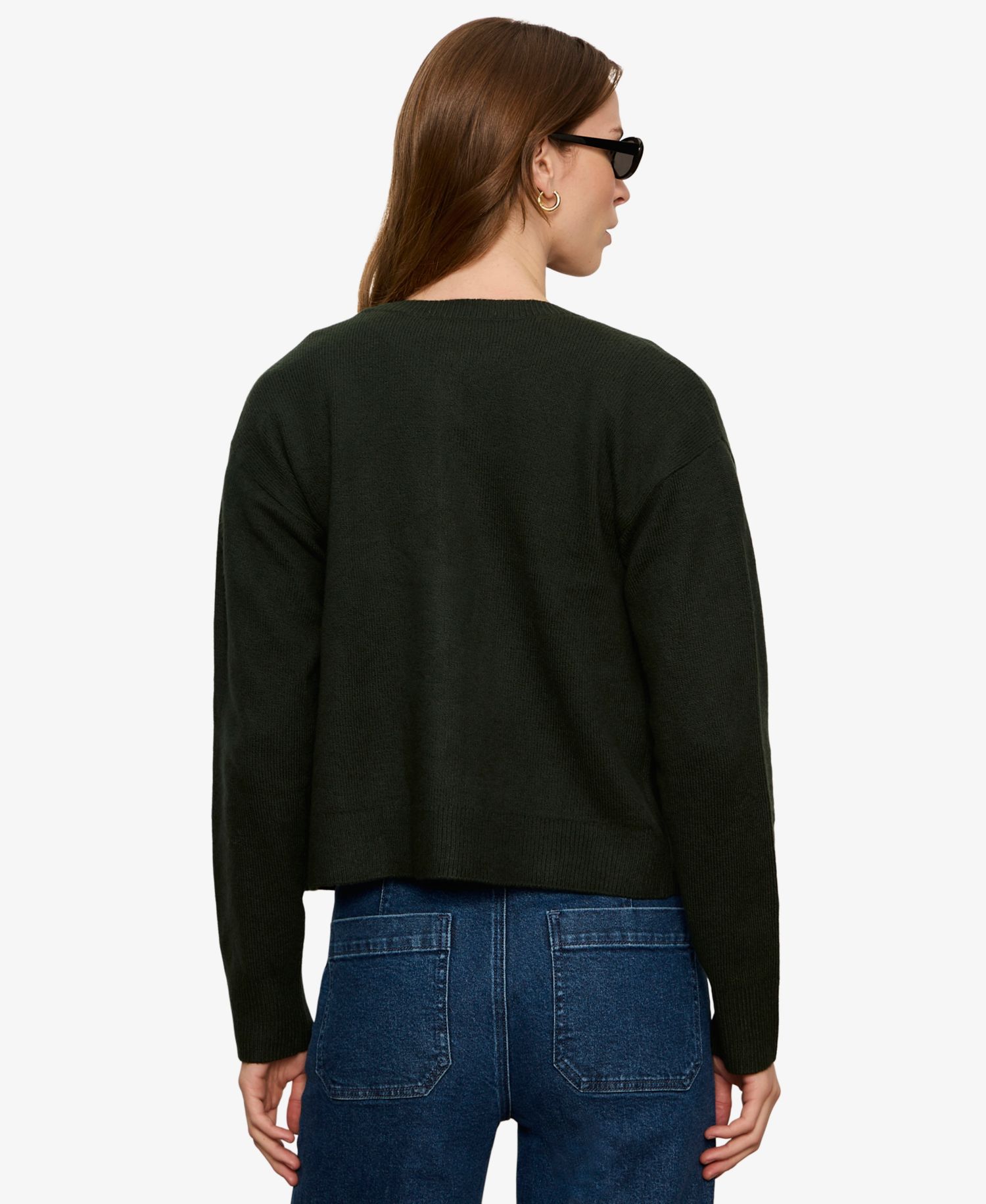 Petite Semi-Cropped Crewneck Sweater