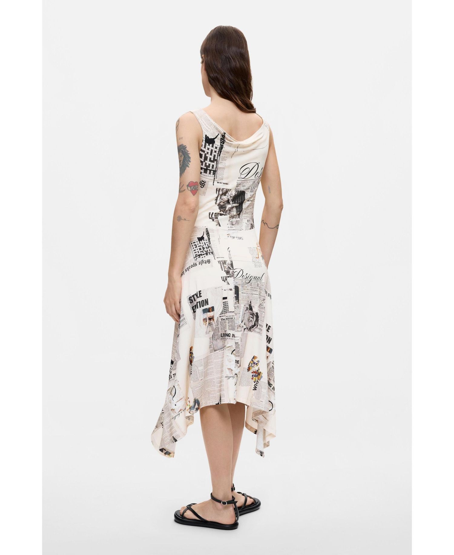 Women's midi newspaper dress