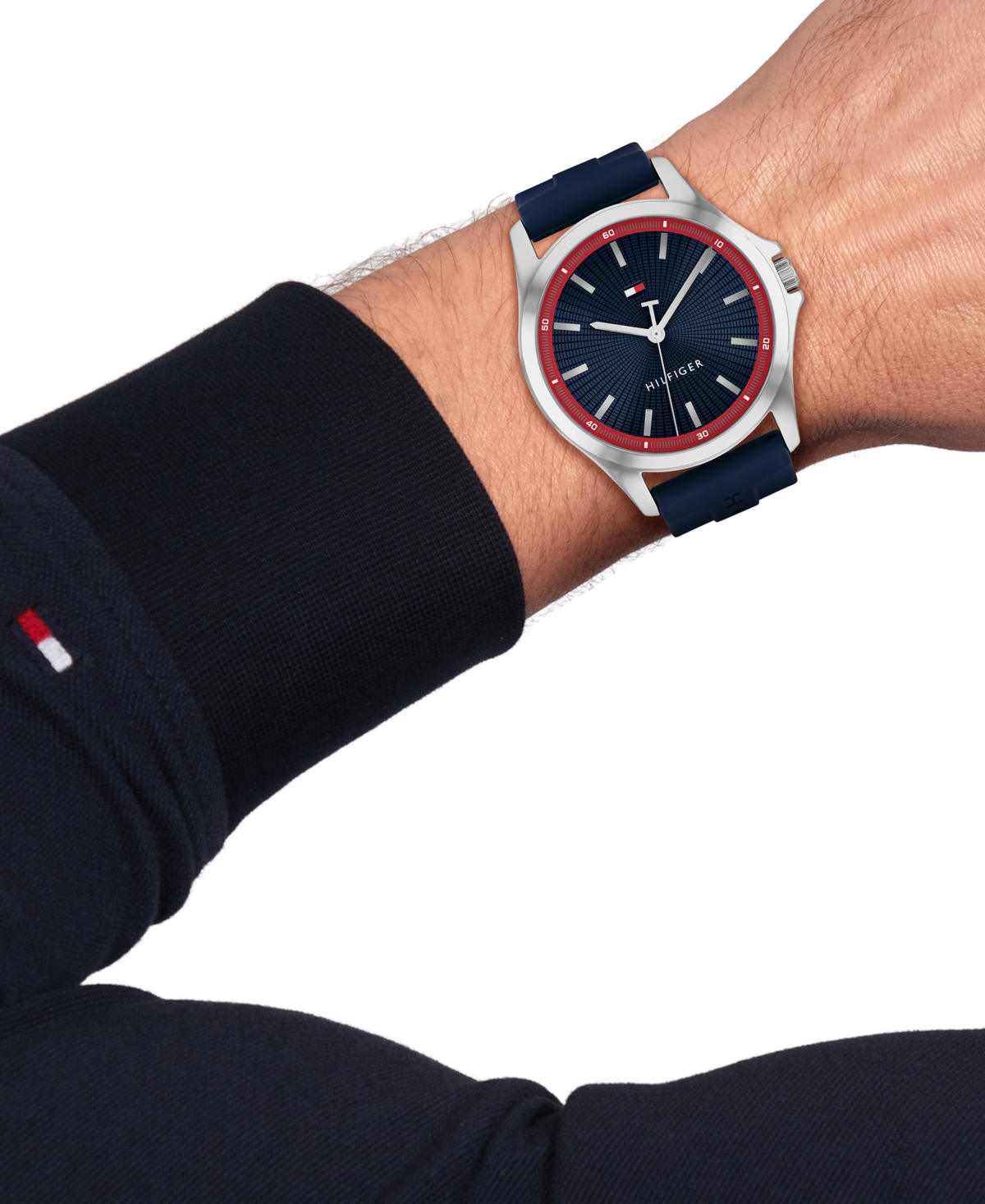 Tommy Hilfiger Men's Quartz Navy Silicone Strap Watch 42mm