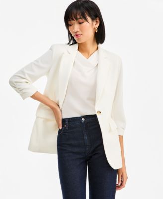 Women's 3/4-Sleeve Single-Button Blazer