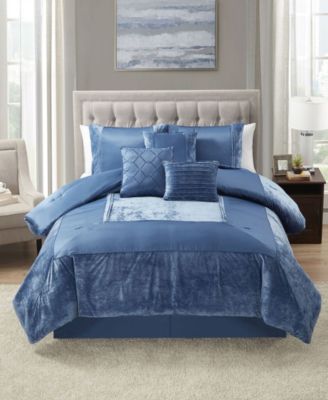 Luna Crushed Velvet 7-Piece Elegant Comforter Set, King
