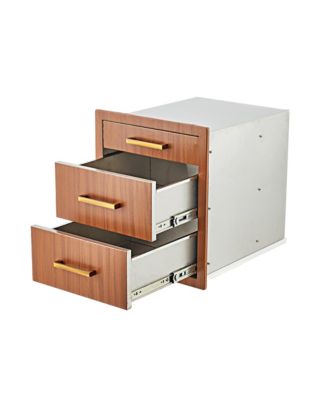 Stainless Steel Storage Cabinet, Metal 3 Drawer Unit with Quiet Slides for Kitchen or Laundry Room