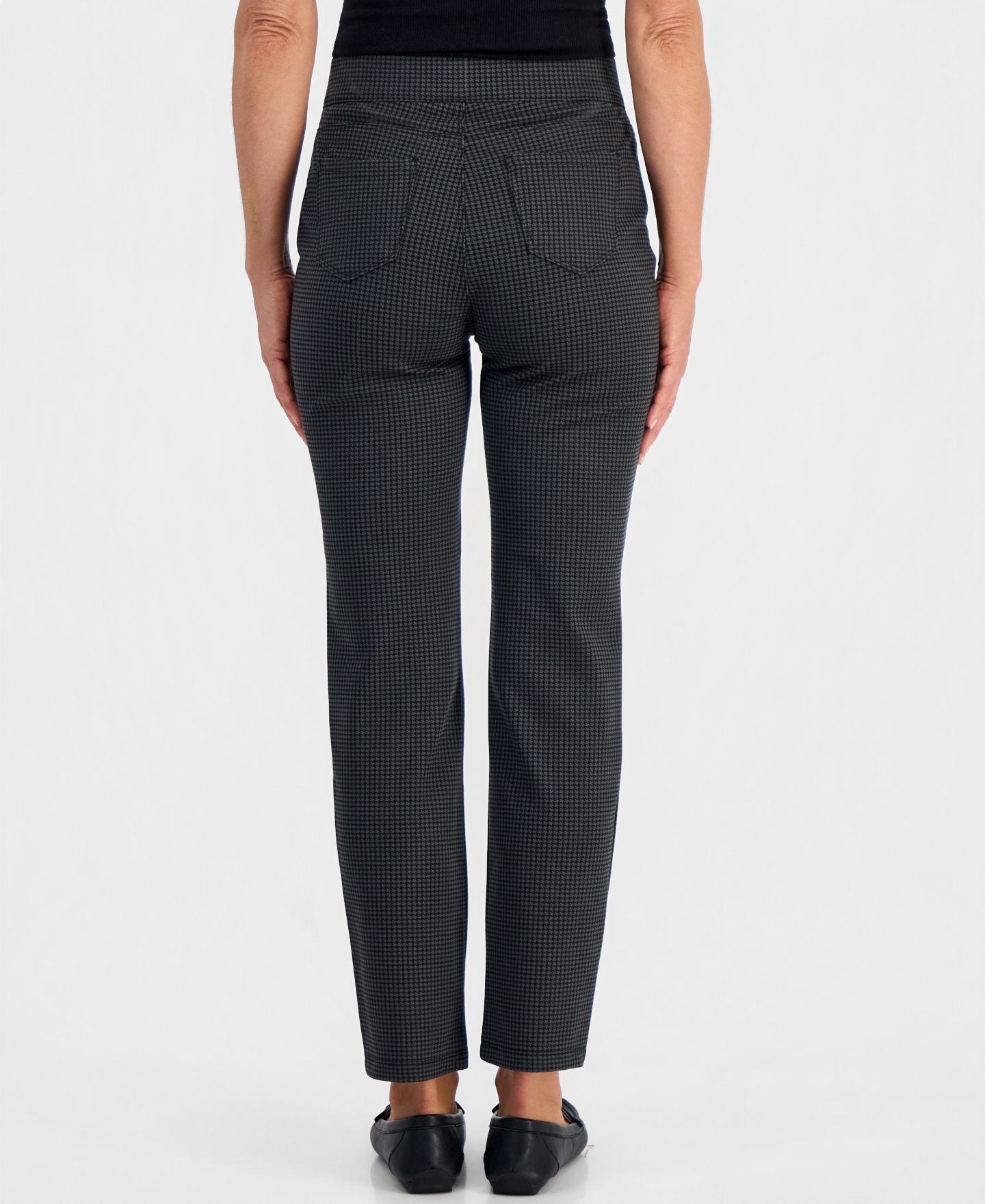 Женские брюки Style & Co Petite Houndstooth-Print High-Rise Pull-On, цвет: Han Hdstth — фото 4