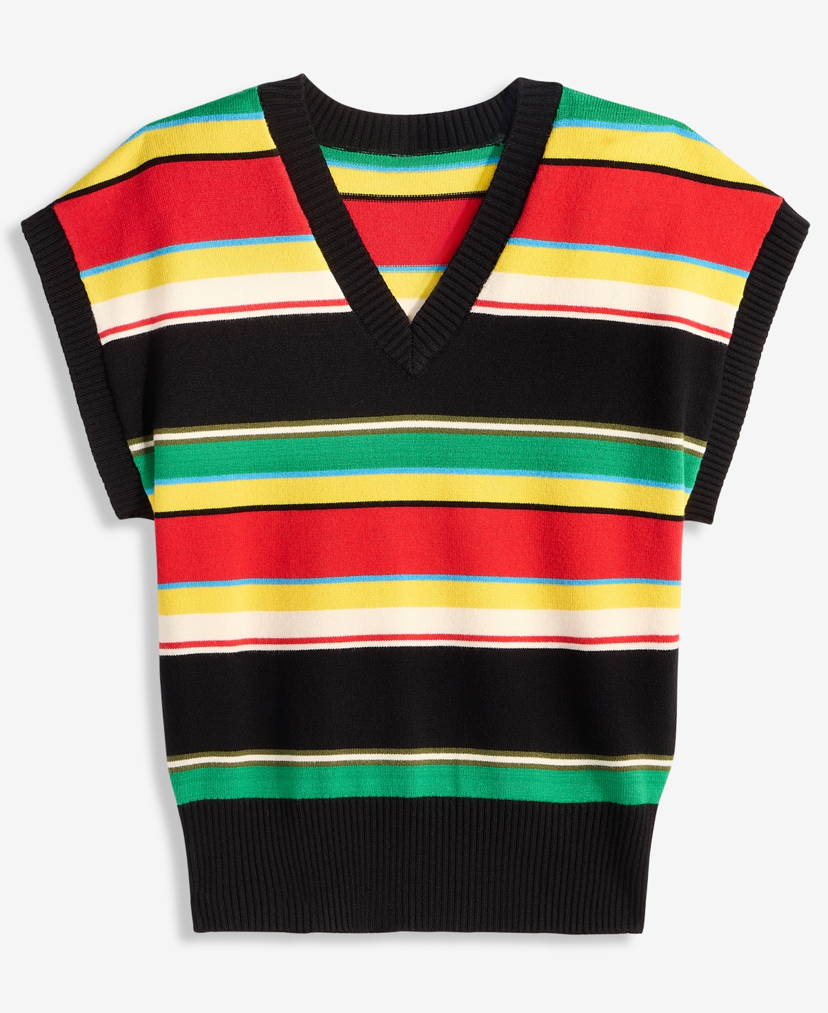 Theophilio | Macy's Women's Striped Sleeveless V-Neck Sweater, Exclusive