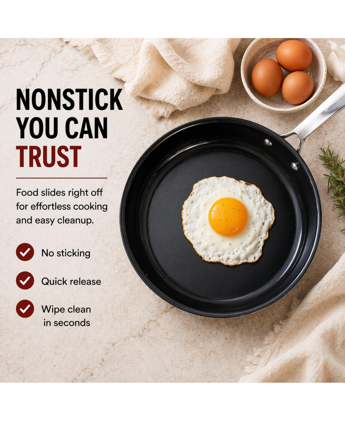 Alva Maestro Nonstick Stainless Steel Frying Pan – 5-Ply