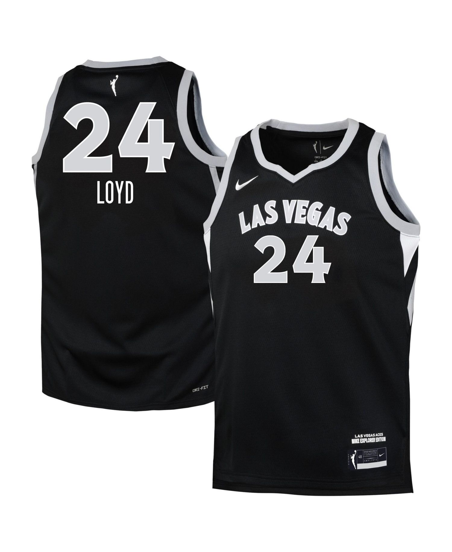 Big Boys and Girls Jewell Loyd Black Las Vegas Aces Explorer Edition Jersey