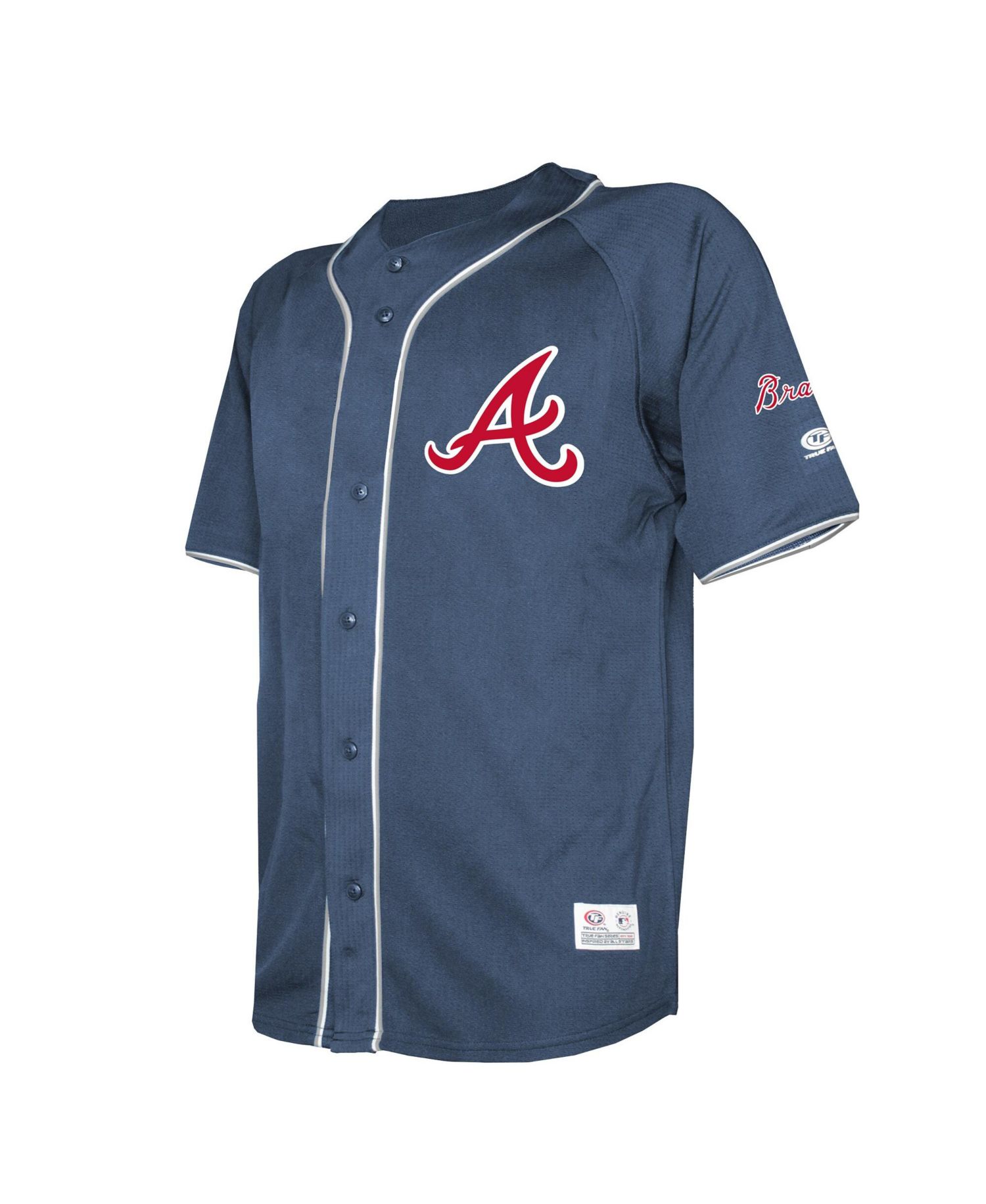 Men's Navy Atlanta Braves Team Color Full-Button Fashion Jersey