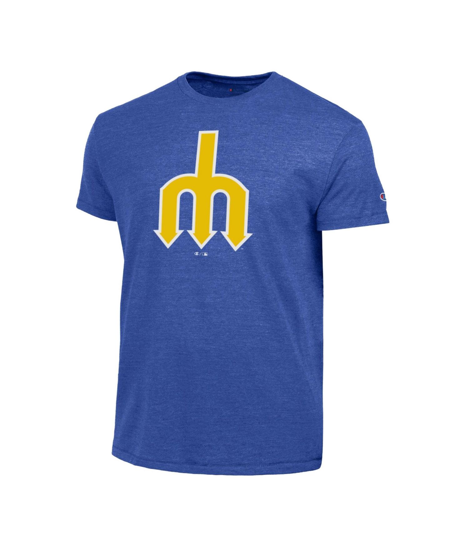 Мужская футболка Champion Royal Seattle Mariners Cooperstown Logo Tri-Blend — фото 2