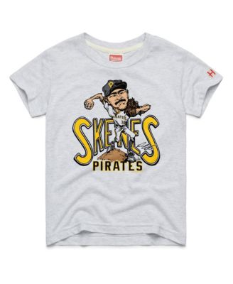 Big Boys and Girls Paul Skenes Ash Pittsburgh Pirates Caricature Tri-Blend T-Shirt