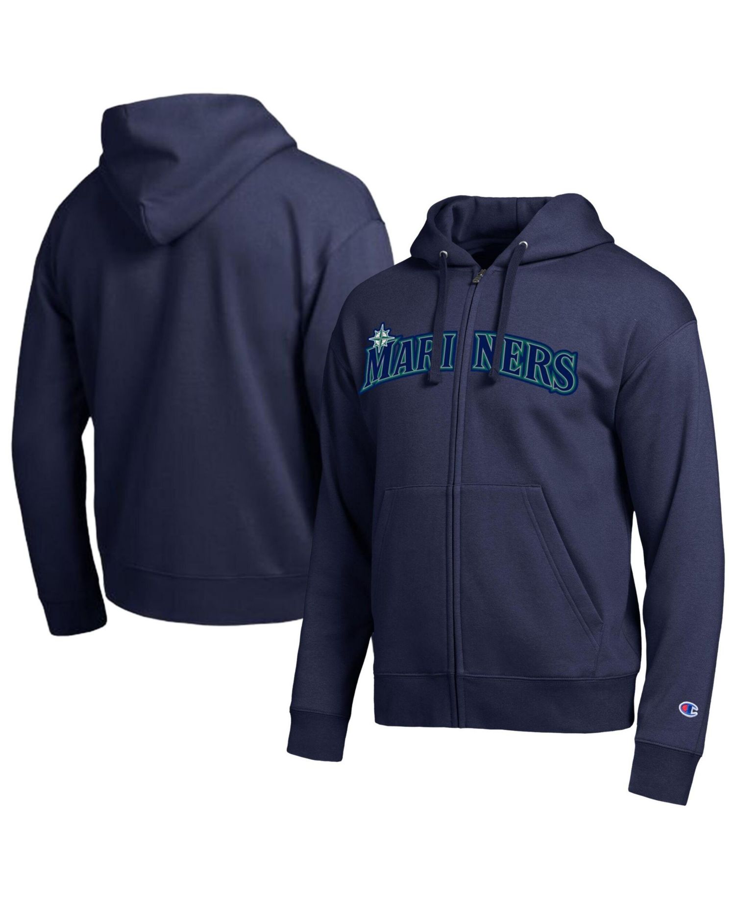 Men's Seattle Mariners Navy All-Star Wordmark Full-Zip Hoodie