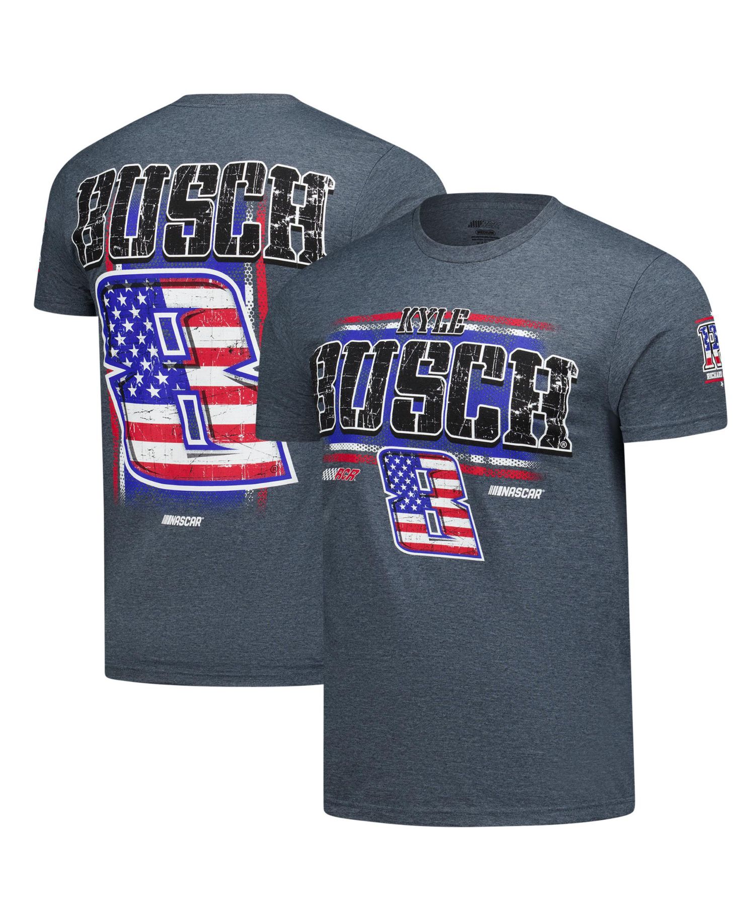 Men's Heather Gray Kyle Busch 3-Spot Lifestyle T-Shirt