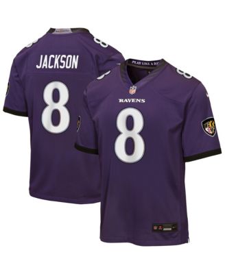 Big Boys and Girls Lamar Jackson Purple Baltimore Ravens Team Game Jersey