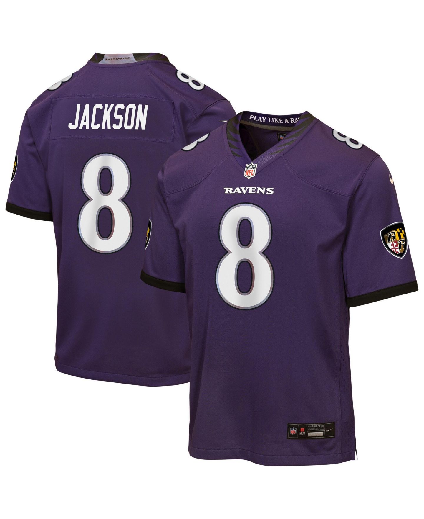 Детское джерси Nike Lamar Jackson Baltimore Ravens Team Game, Purple — фото 1