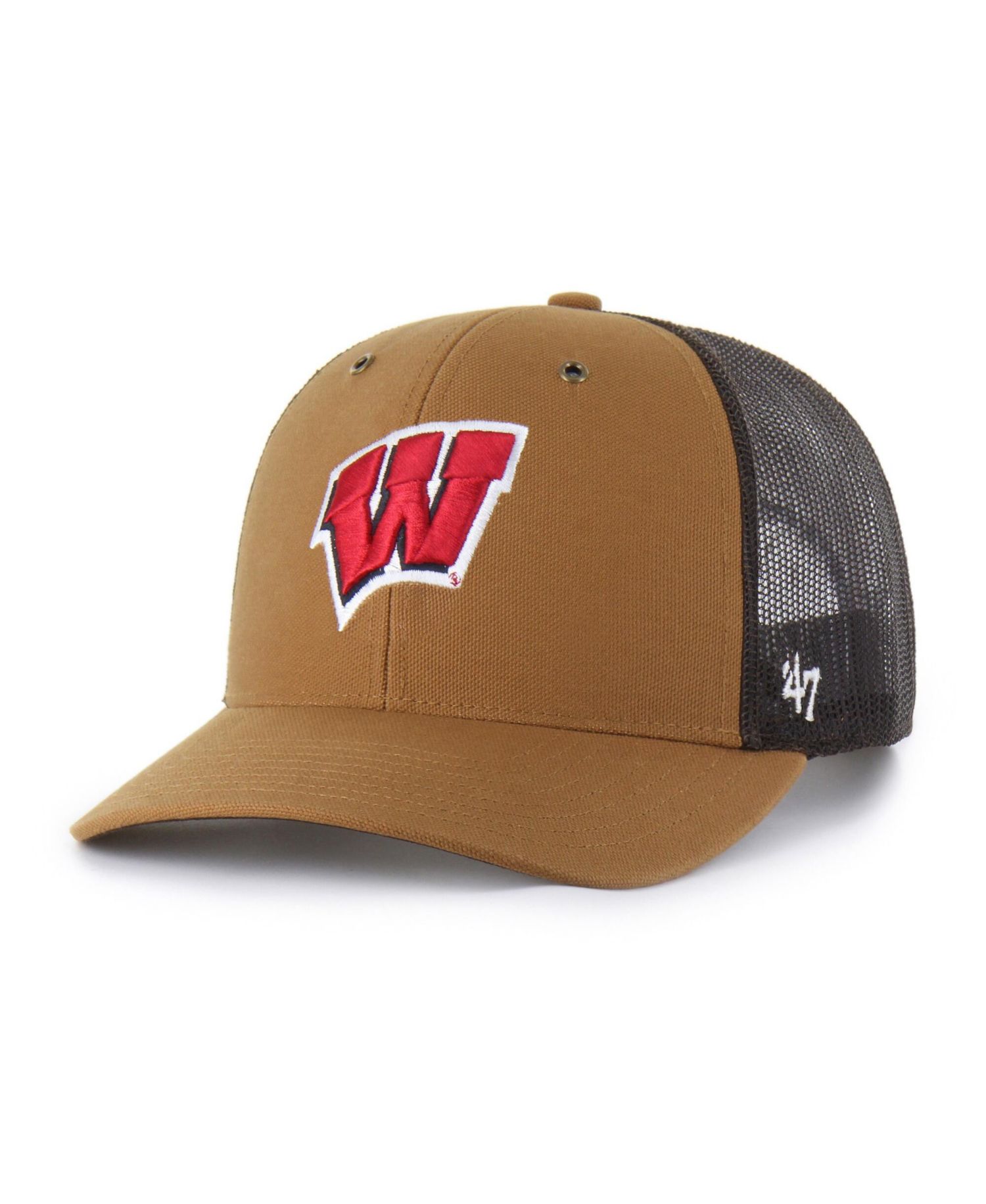 Carhartt x '47 Men's and Women's Brown Wisconsin Badgers Trucker Adjustable Hat