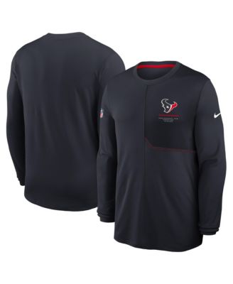 Men's Navy Houston Texans Sideline Coaches UV Dri-FIT Long Sleeve Shirt