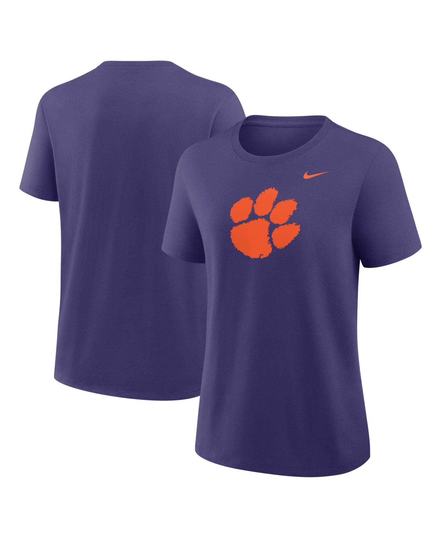 Women's Purple Clemson Tigers Primary Logo T-Shirt