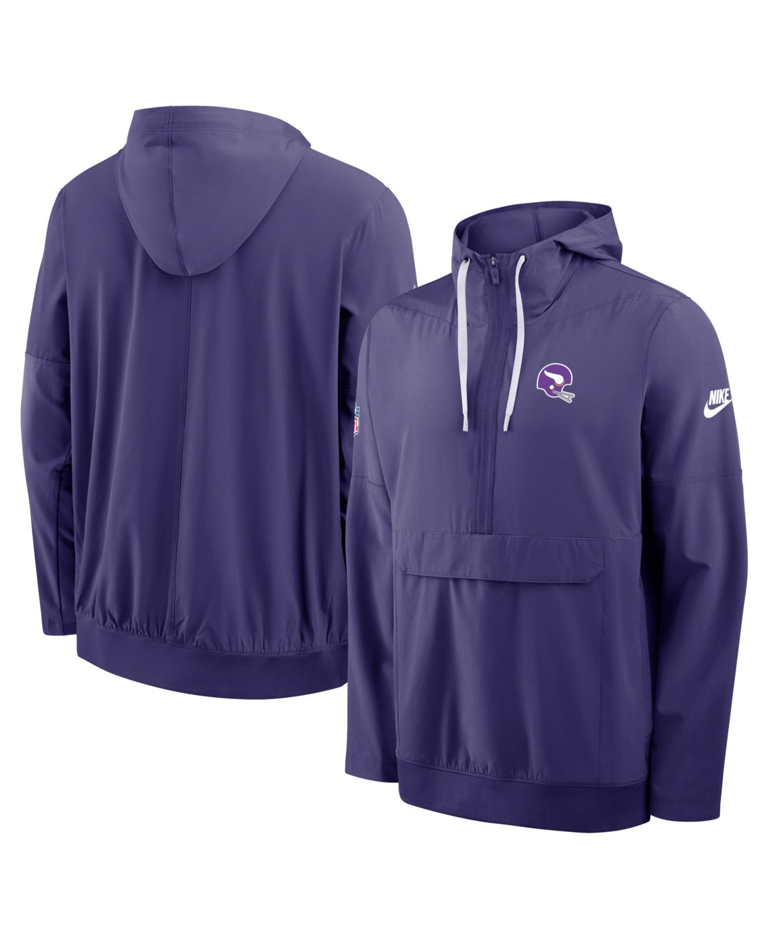 Men's Purple Minnesota Vikings Alt Anorak Half-Zip Hooded Jacket