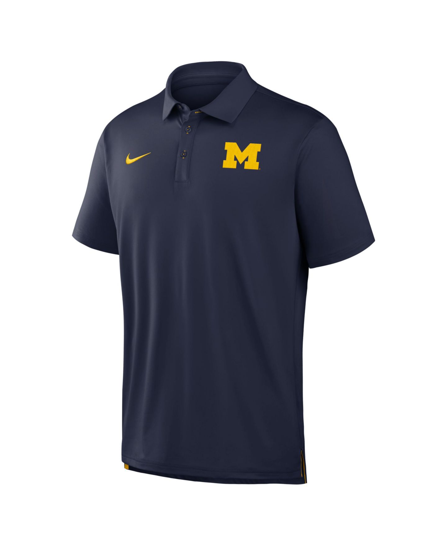 Мужское поло Nike Navy Michigan Wolverines 2026 Sideline Tour Dri-FIT Polo Shirt — фото 2
