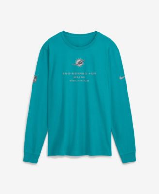 Men's Aqua Miami Dolphins Sideline Bold Arch Star Dri-FIT Long Sleeve T-Shirt