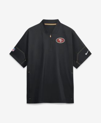 Men's Black San Francisco 49ers Sideline Short Sleeve Quarter-Zip Coaches Jacket