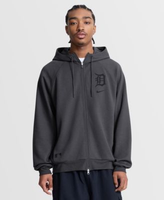 Men's Anthracite Detroit Tigers Authentic Collection Player Raglan Dri-FIT Full-Zip Hoodie