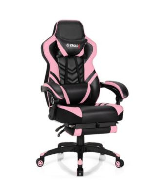 Adjustable Gaming Chair with Retractable Footrest and Headrest