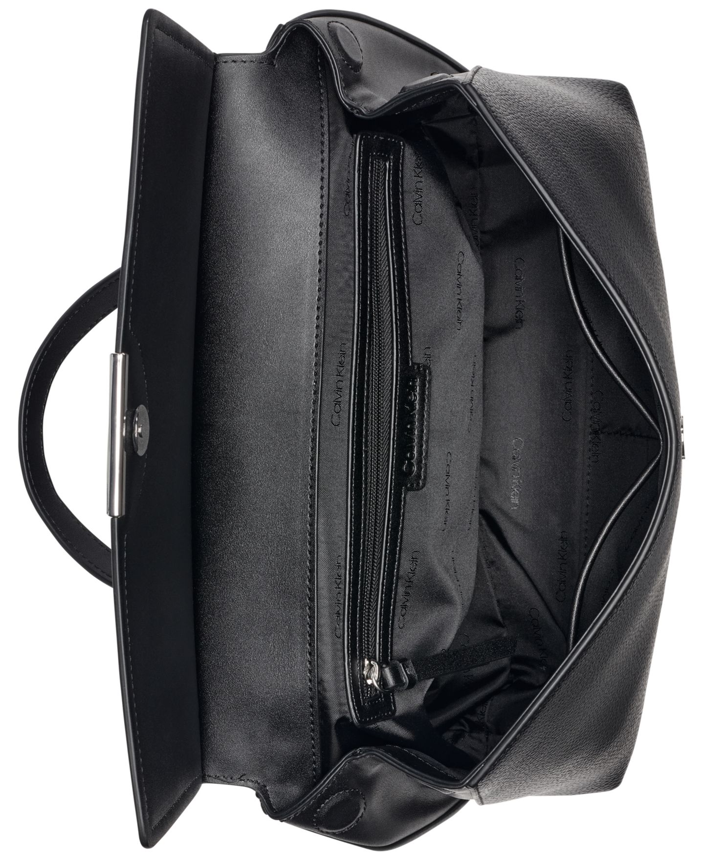 Женская сумка Calvin Klein Arabella Medium Satchel Handbag, цвет: Чёрный / Серебряный — фото 4