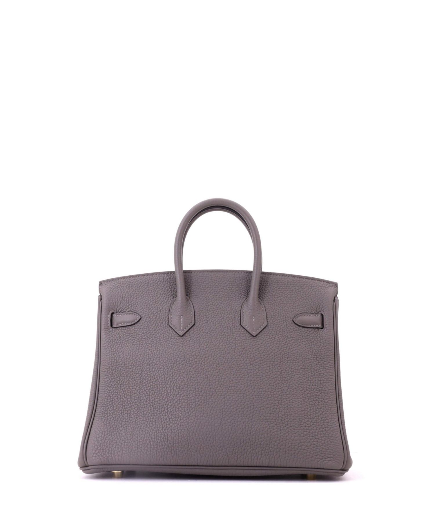 Birkin 25 Handbag Grey Togo with Gold Hardware