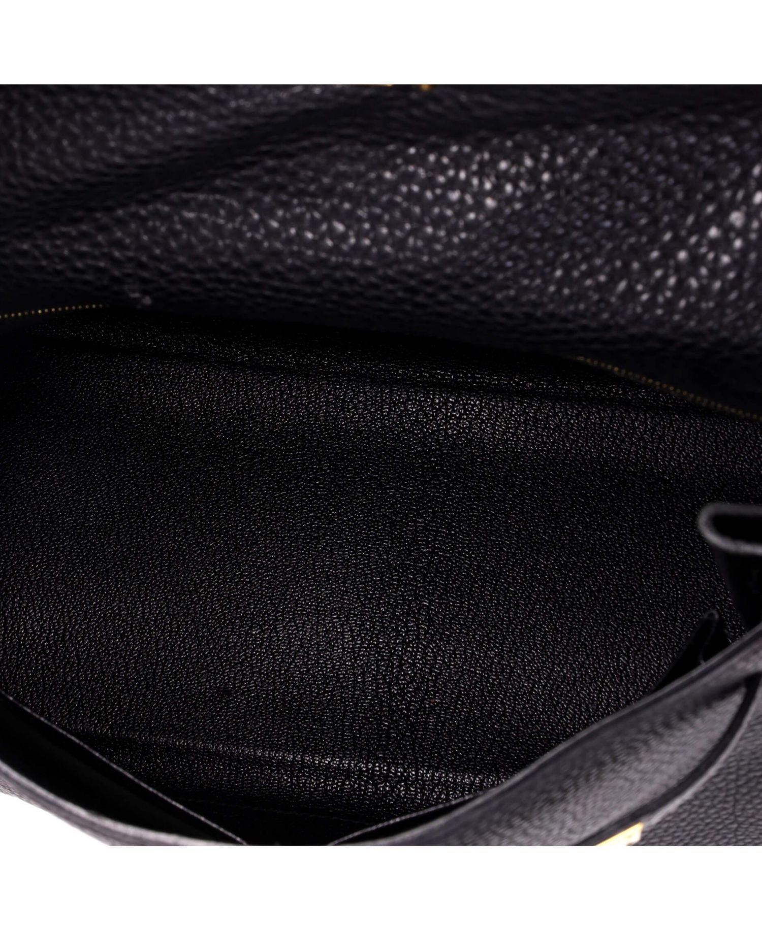 Kelly 28 Handbag Black Togo with Gold Hardware