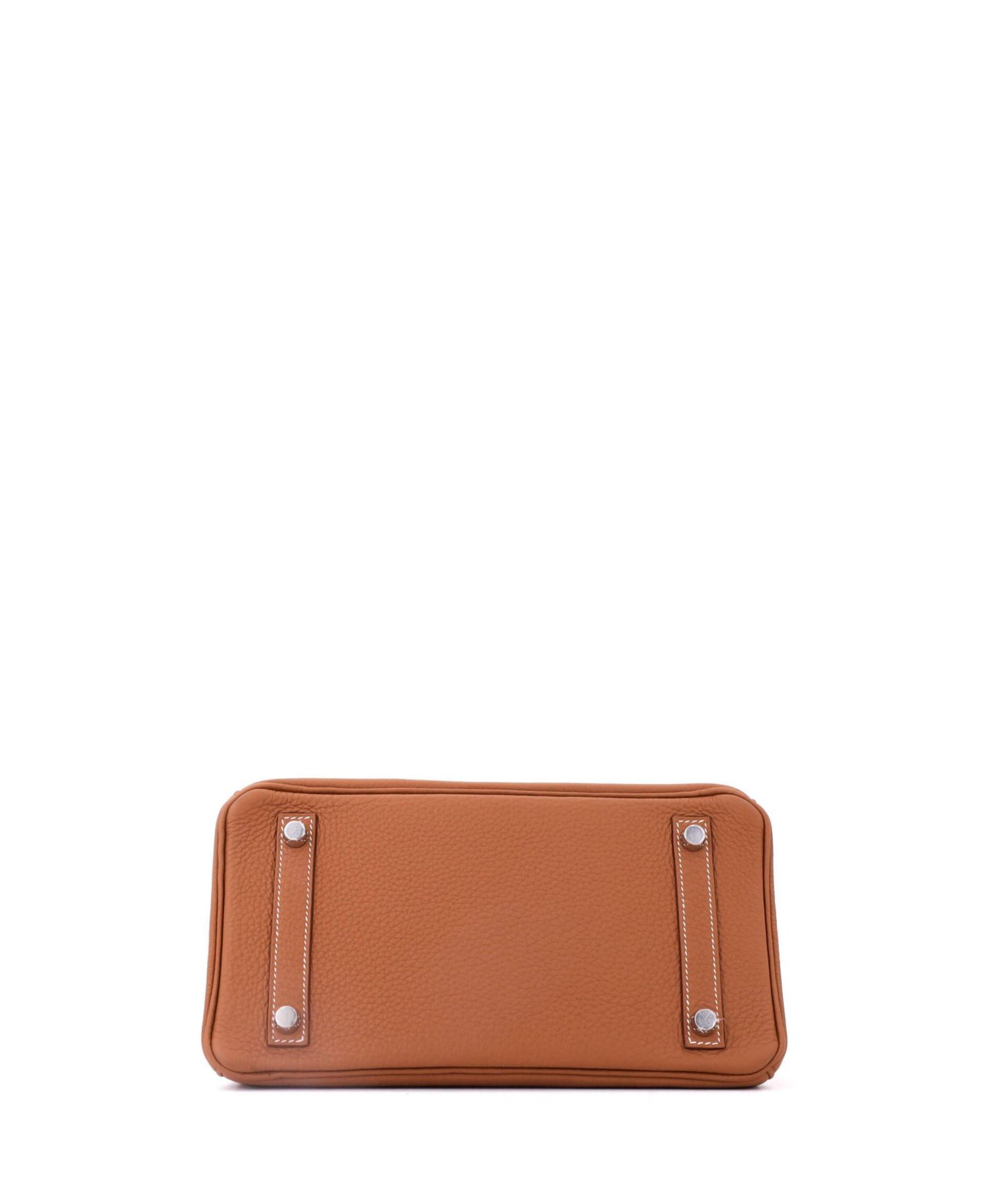 Birkin 25 Handbag Brown Togo with Palladium Hardware