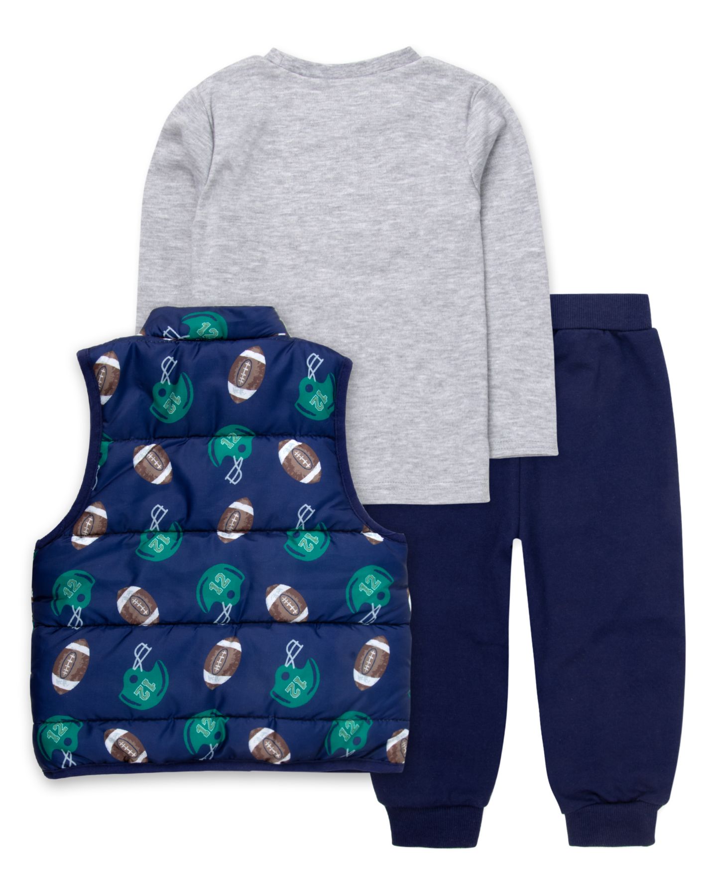Детский комплект Baby Essentials Favorite Season для малыша: футболка, жилет и джоггеры, цвет: Тёмно-синий — фото 2