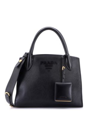 Small Monochrome Tote Saffiano with City Calf