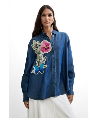 Women's Embroidered flower shirt