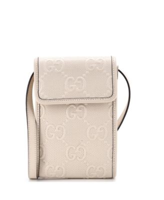 Mini Flap Crossbody Bag GG Embossed Perforated Leather