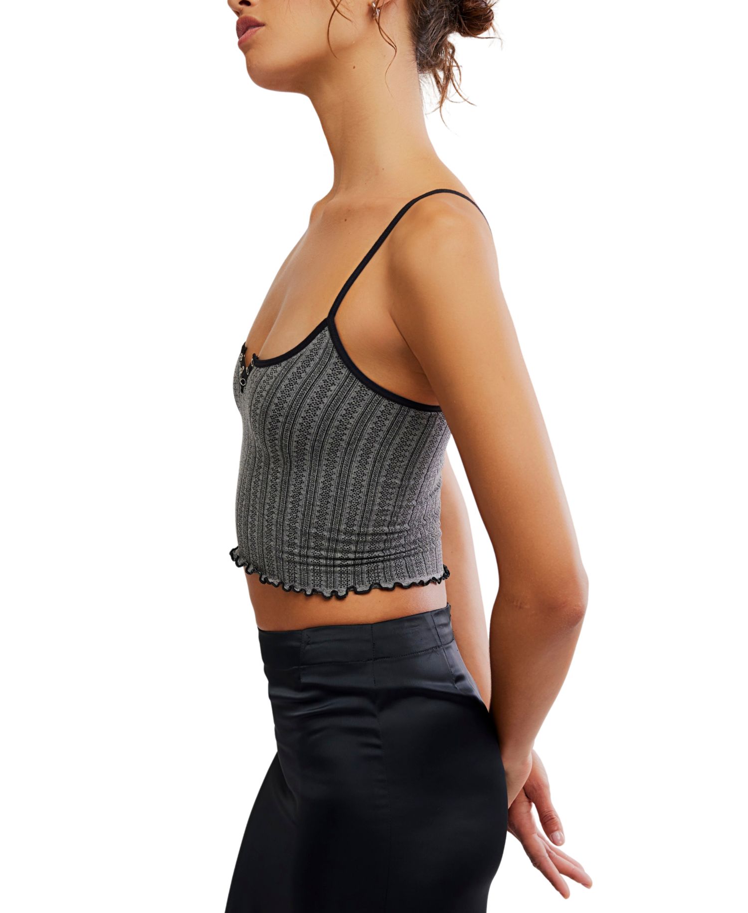 Women's Snap Into it Henley Crop Top