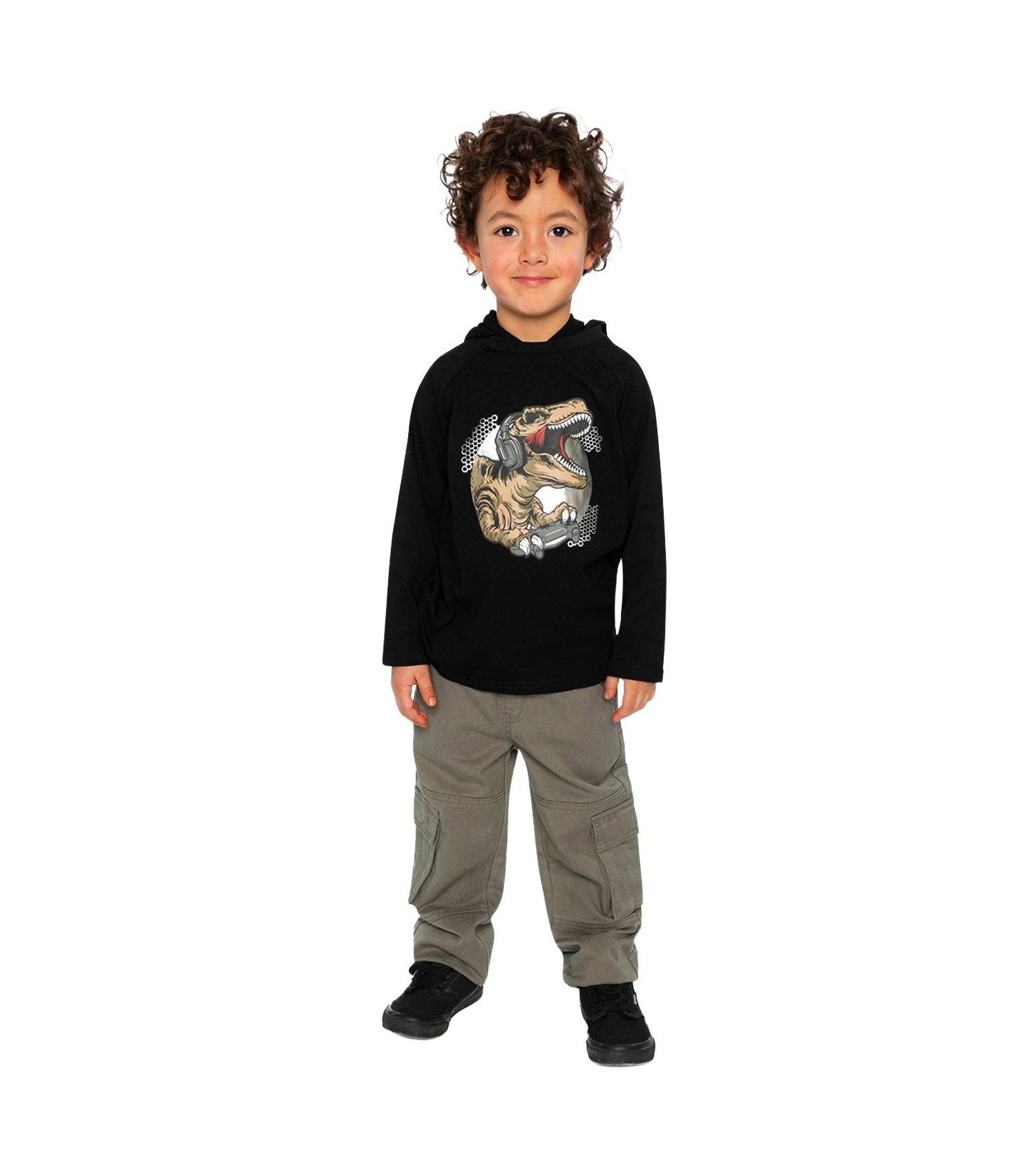 Little and Big Boy 6-12 Raglan Hooded T-Shirt