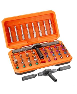 42 in 1 Ratcheting Screwdriver Set T-handle Multi-bit Repair Tool Kit