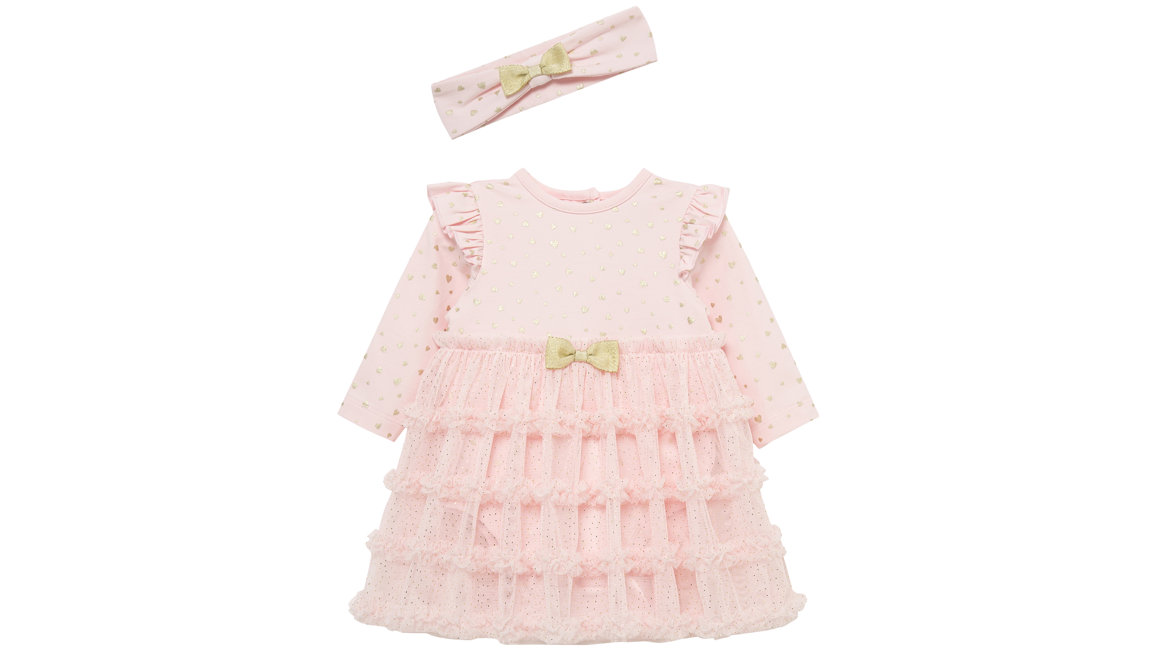 Little Me Baby Girls' Heart Shine Tutu Popover Dress and Headband, 2-Piece Set